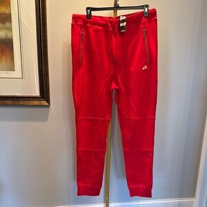 Akoo Bold Red Joggers with Zipper Accent pockets NWT 3XL
